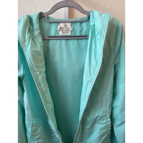 Volcom Hooded Enemy Stone Windbreaker in light blue Sz 8/XS - Picture 4 of 7